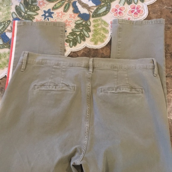 New FRAME Le Beau Duo Tape Cropped Chino Pants size 31 Olive Green - Picture 5 of 11